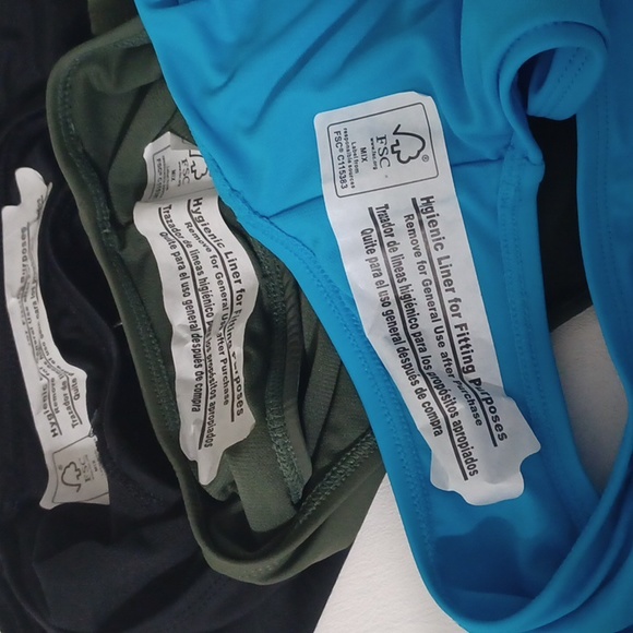 NWT Lot of 3 bathing suits same style blue black green xl - Picture 9 of 10